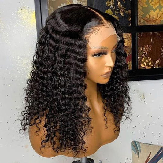 Transparent 13x6 Lace Front Wig Deep Wave Wig Human Hair Wigs Pre Plucked 4x4 Lace Closure Wig Deep Curly Human Hair Wigs